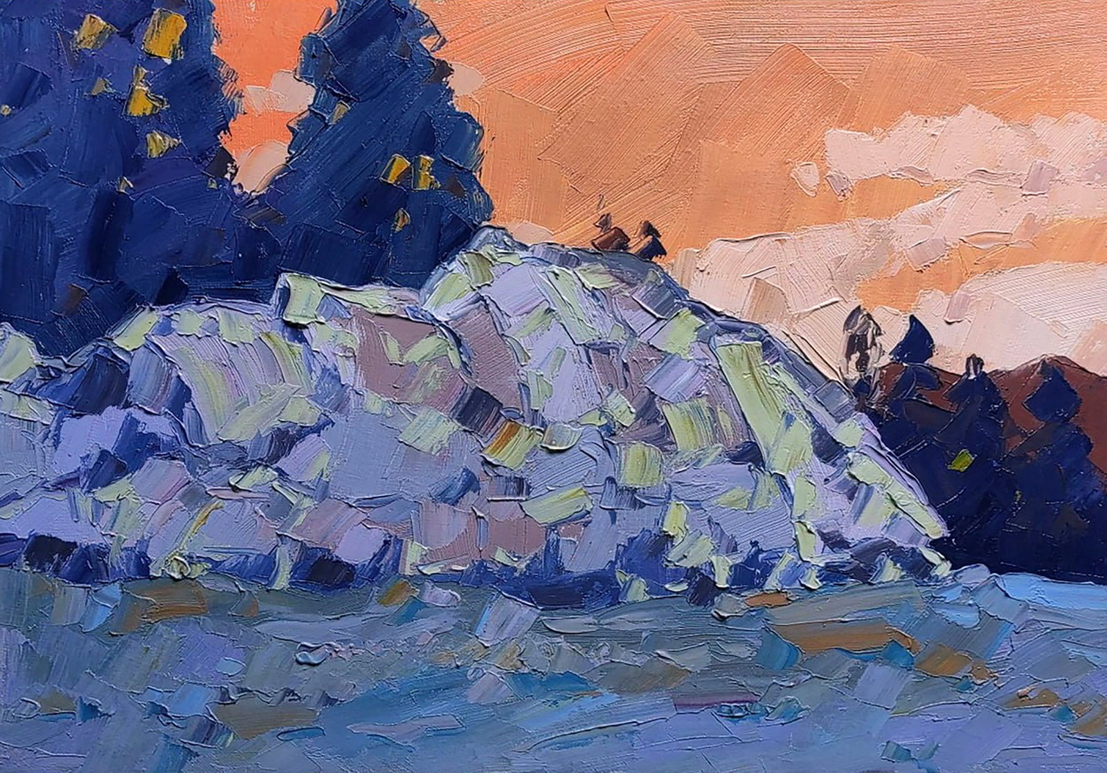 Oil painting Colored stone Yaroslav Savchyn: Title: Oil painting Colored stone Yaroslav Savchyn Description: 55SAVCH Painter: Yaroslav Savchyn Size: 42x60 cm/16.53x23.62 inches Components: oil, canvas Original painting CONDITION: excellent ARTIS