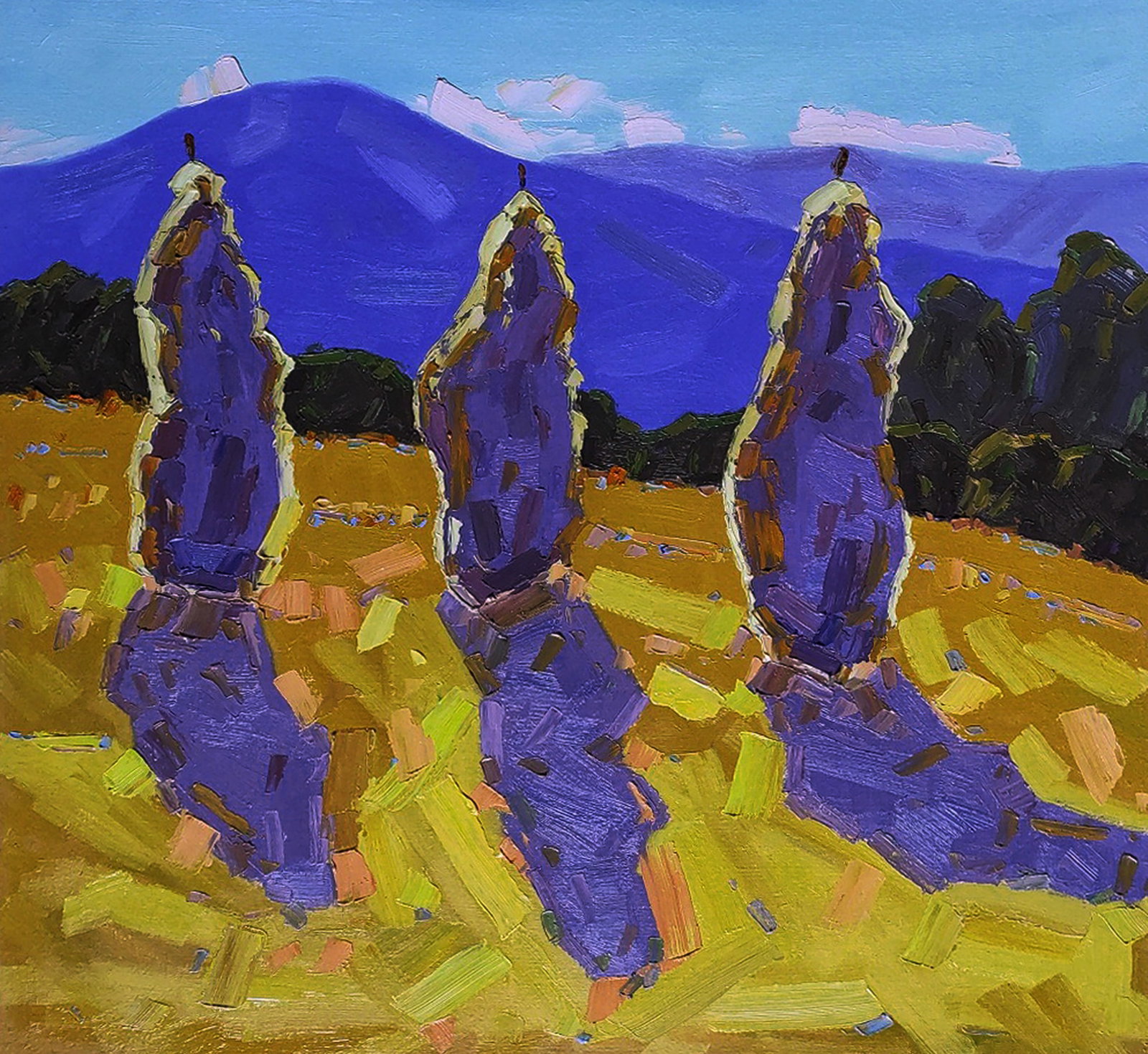 Oil painting Shadows from a haystack Yaroslav Savchyn: Title: Oil painting Shadows from a haystack Yaroslav Savchyn Description: 105SAVCH Painter: Yaroslav Savchyn Size: 57x61 cm/22.44x24.01 inches Components: oil, canvas on hardboard Original painting CO