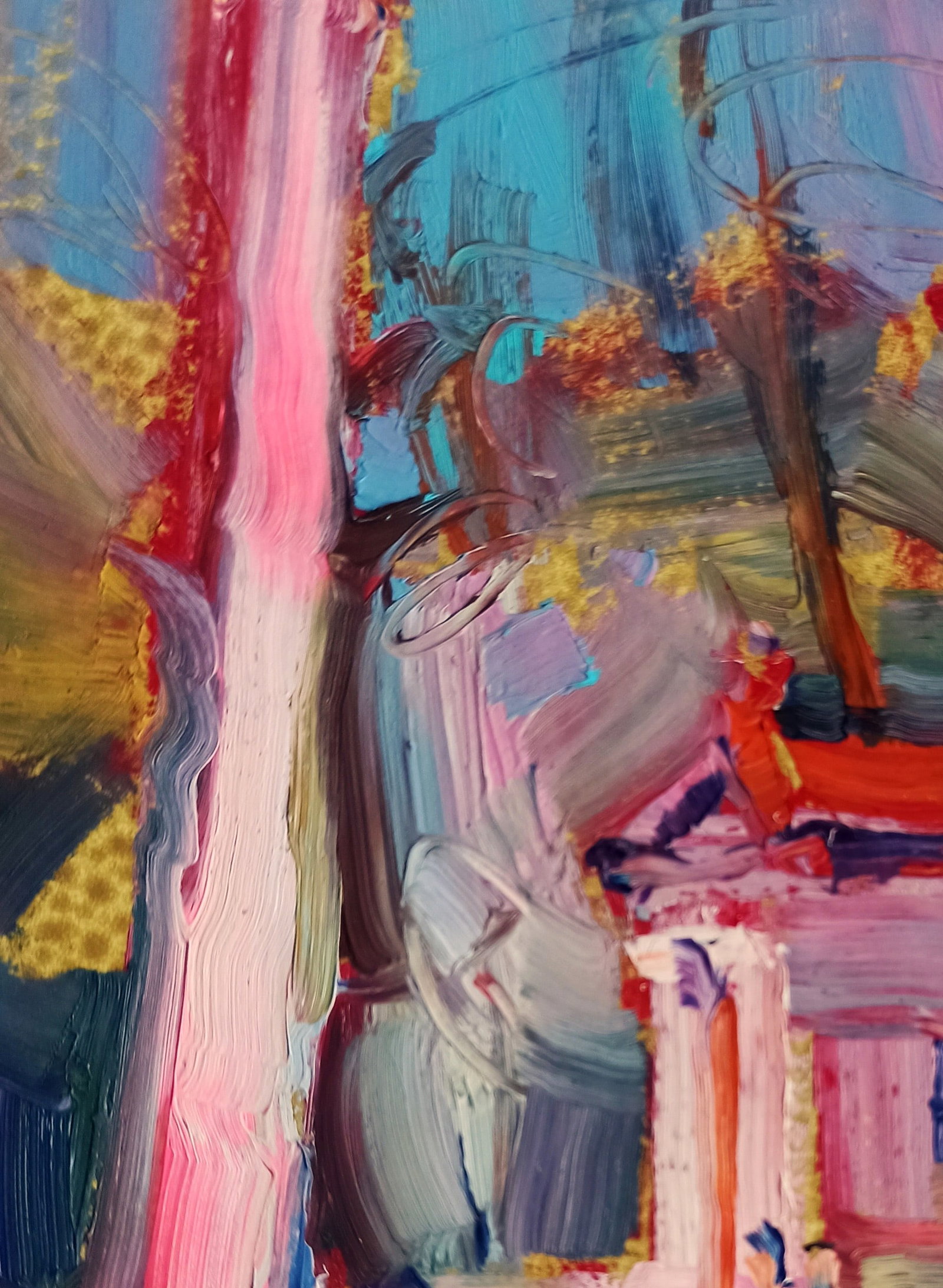 Oil painting Pink evening in the city Viktor Khadzhinov - 2