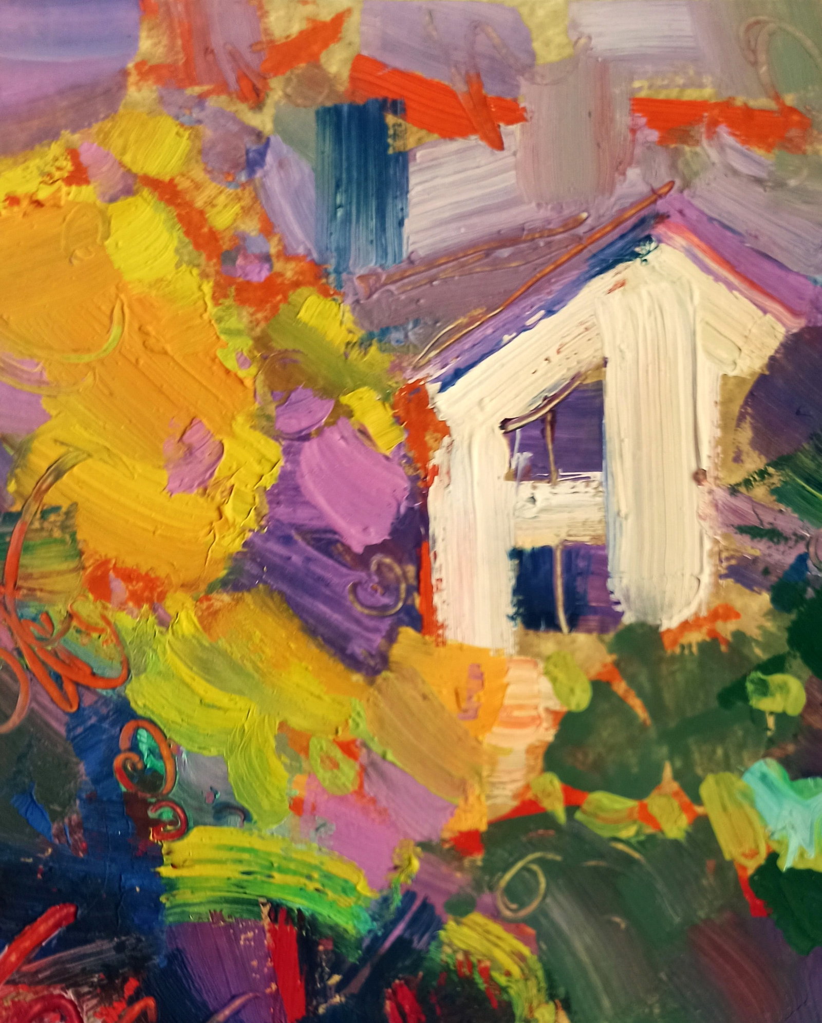Oil painting City blooming garden Viktor Khadzhinov - 2