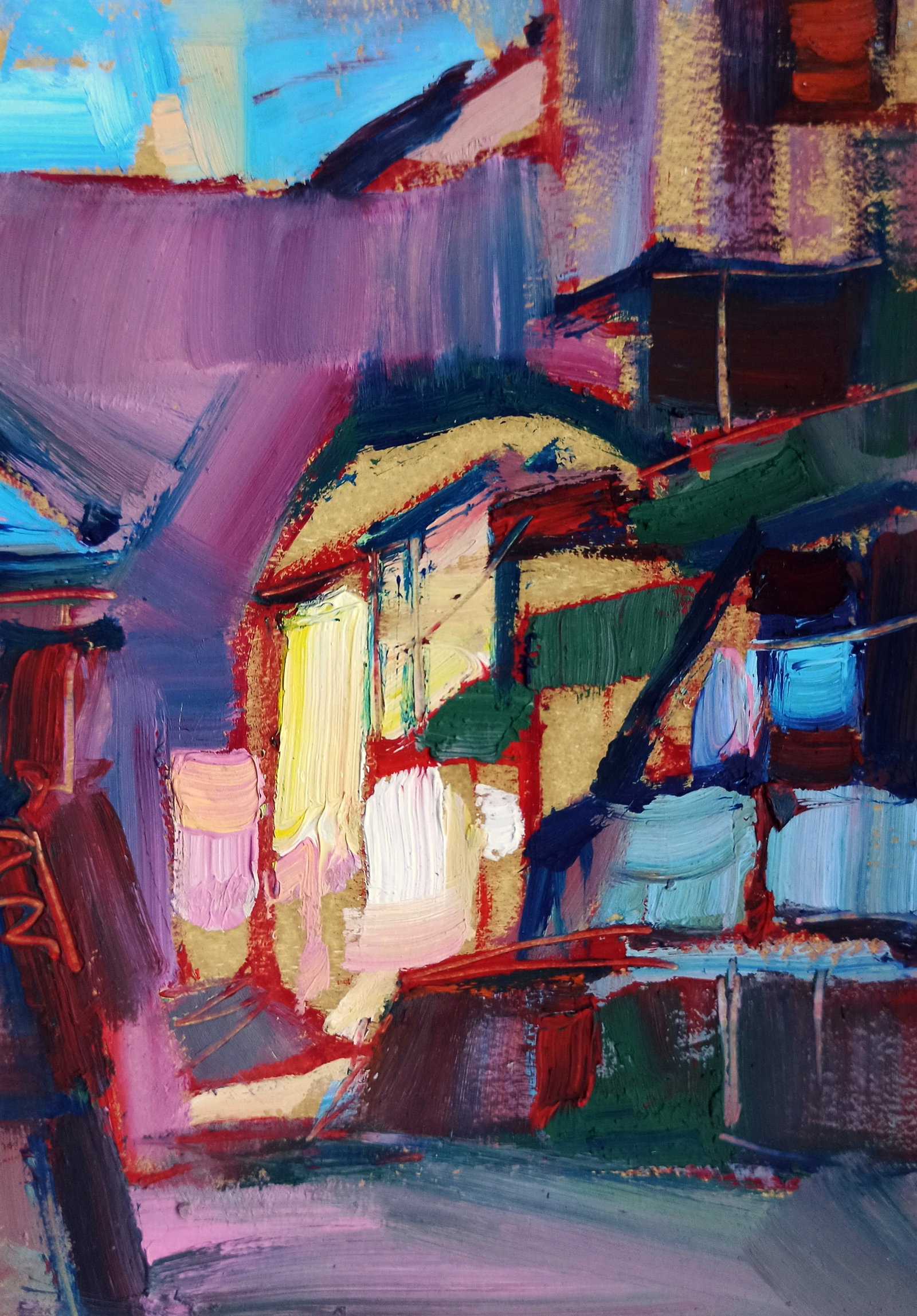 Oil painting Night city streets Viktor Khadzhinov: Title: Oil painting Night city streets Viktor Khadzhinov Description: 4KHADZ Painter: Viktor Khadzhinov Size: 12x16 cm/4.72x6.29 inches Components: oil, cardboard Original painting CONDITION: