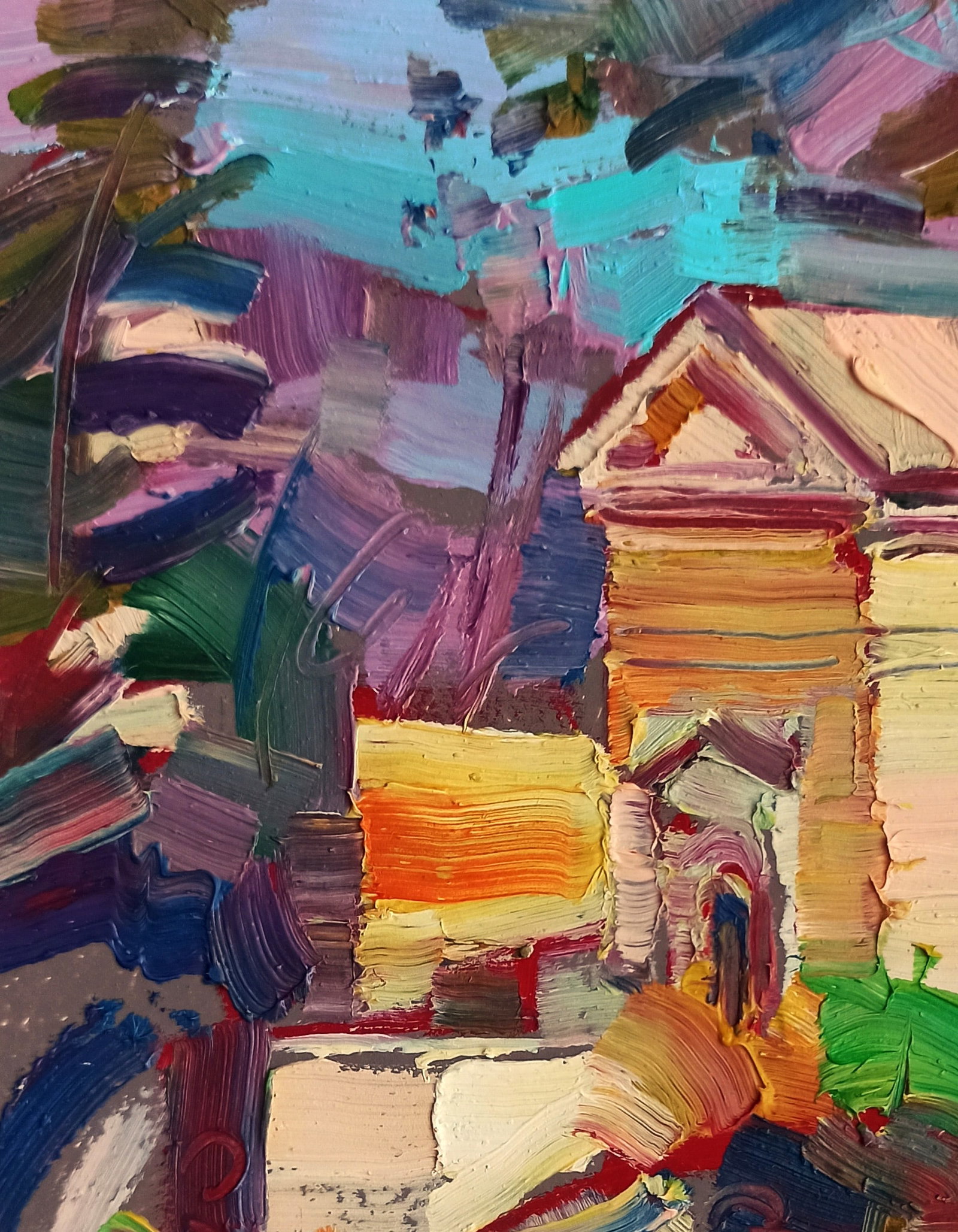 Oil painting Ancient house in the city Viktor Khadzhinov - 2