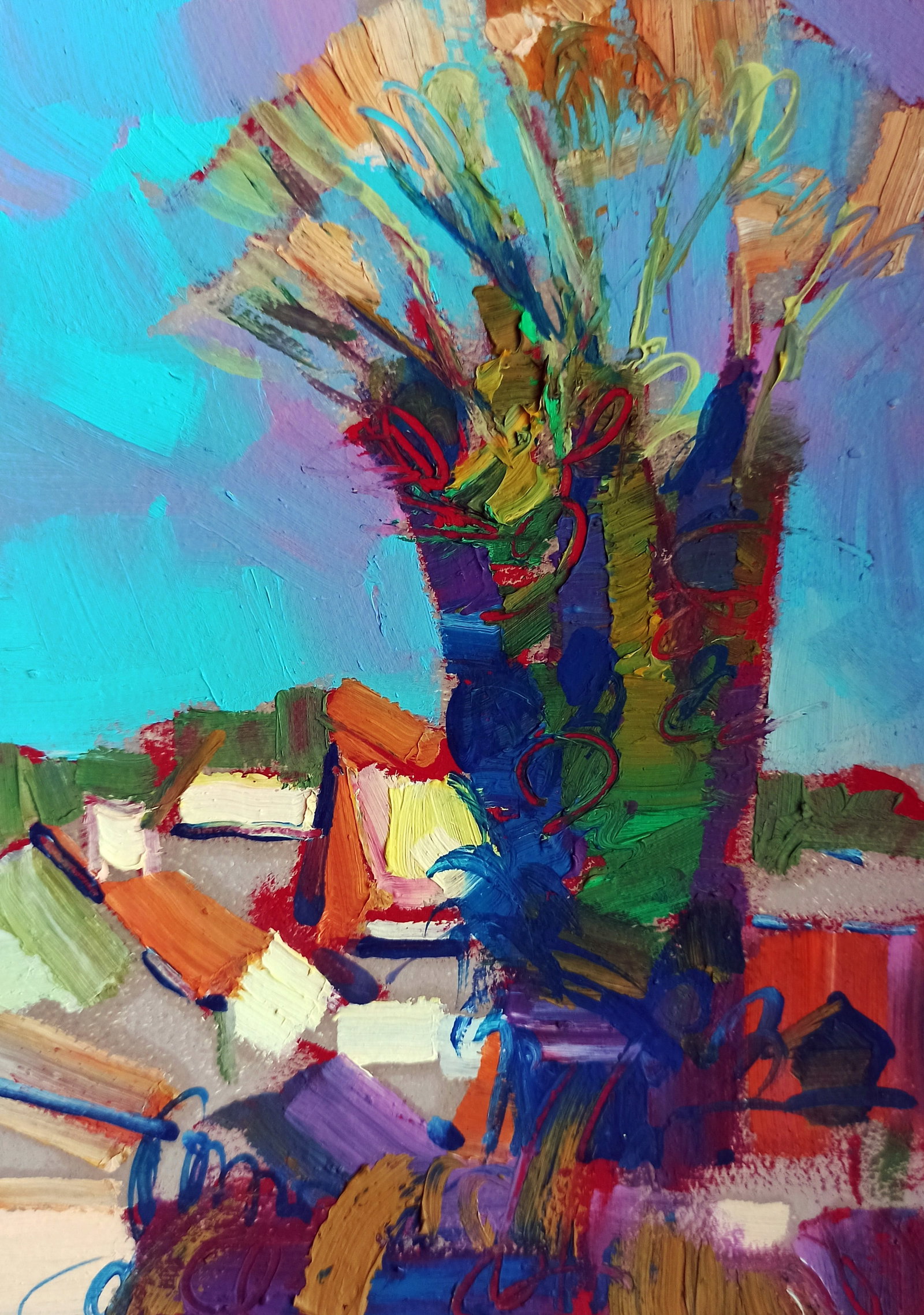 Oil painting Morning flowers on the table Viktor Khadzhinov: Title: Oil painting Morning flowers on the table Viktor Khadzhinov Description: 9KHADZ Painter: Viktor Khadzhinov Size: 12x16 cm/4.72x6.29 inches Components: oil, cardboard Original painting