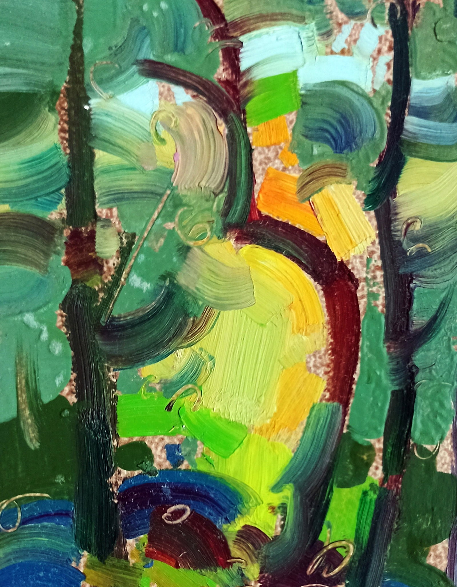 Oil painting In the summer dense forest Viktor Khadzhinov - 2