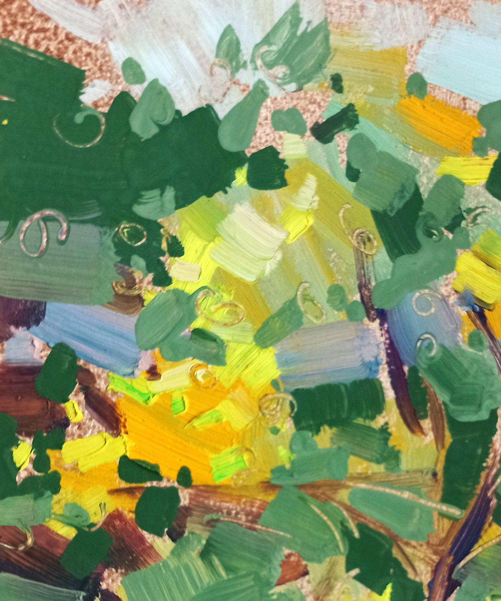 Oil painting Golden leaves Viktor Khadzhinov - 2