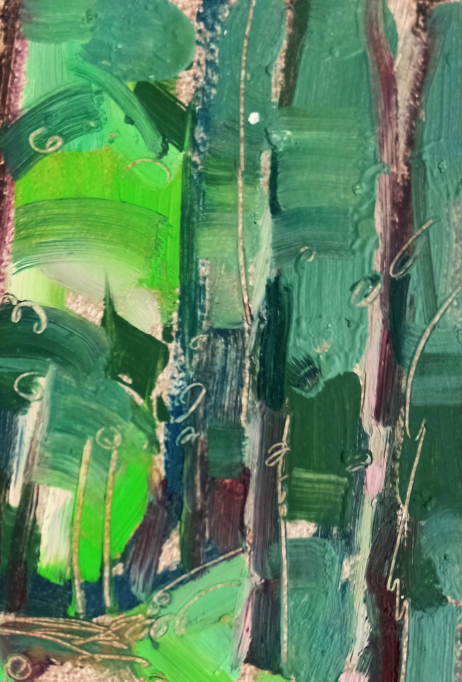 Oil painting Path in the green forest Viktor Khadzhinov - 3