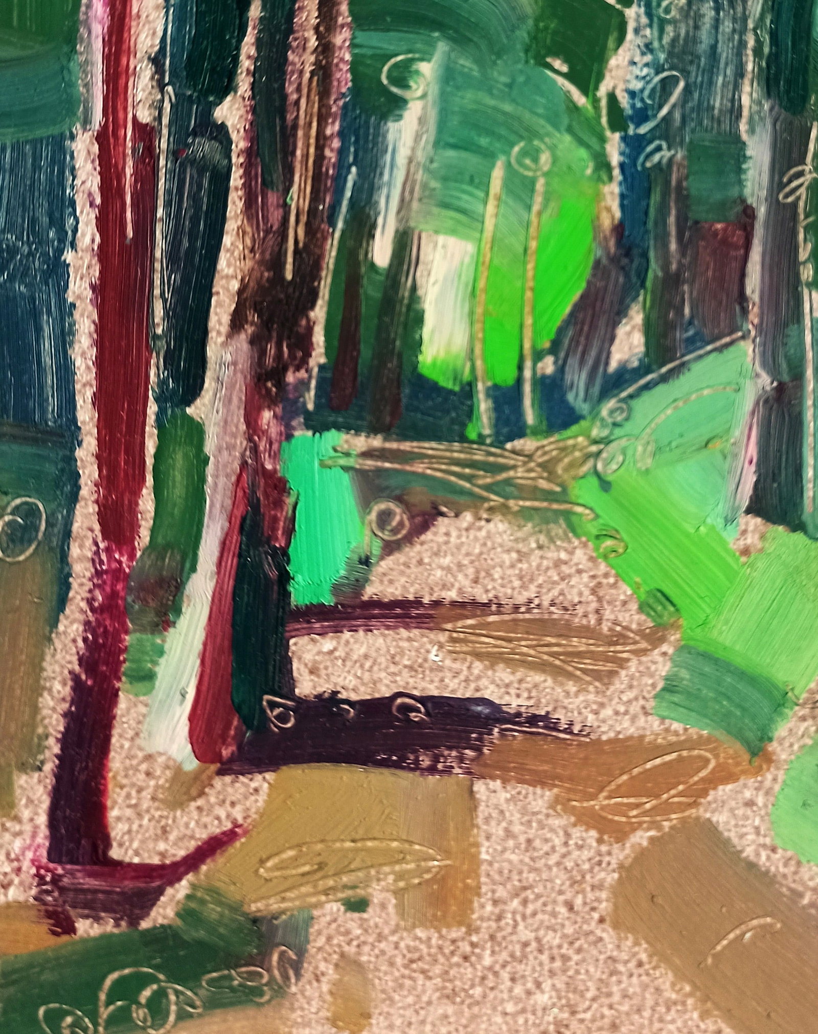 Oil painting Path in the green forest Viktor Khadzhinov - 4