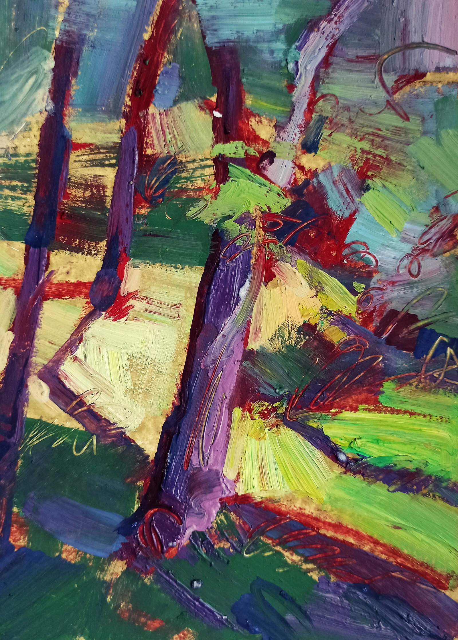 Oil painting Bare trees Viktor Khadzhinov: Title: Oil painting Bare trees Viktor Khadzhinov Description: 23KHADZ Painter: Viktor Khadzhinov Size: 12x16 cm/4.72x6.29 inches Components: oil, cardboard Original painting CONDITION: excellent ARTIS