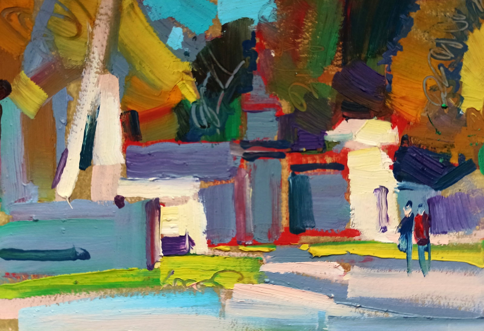 Oil painting Walk around the city Viktor Khadzhinov (1 of 5)