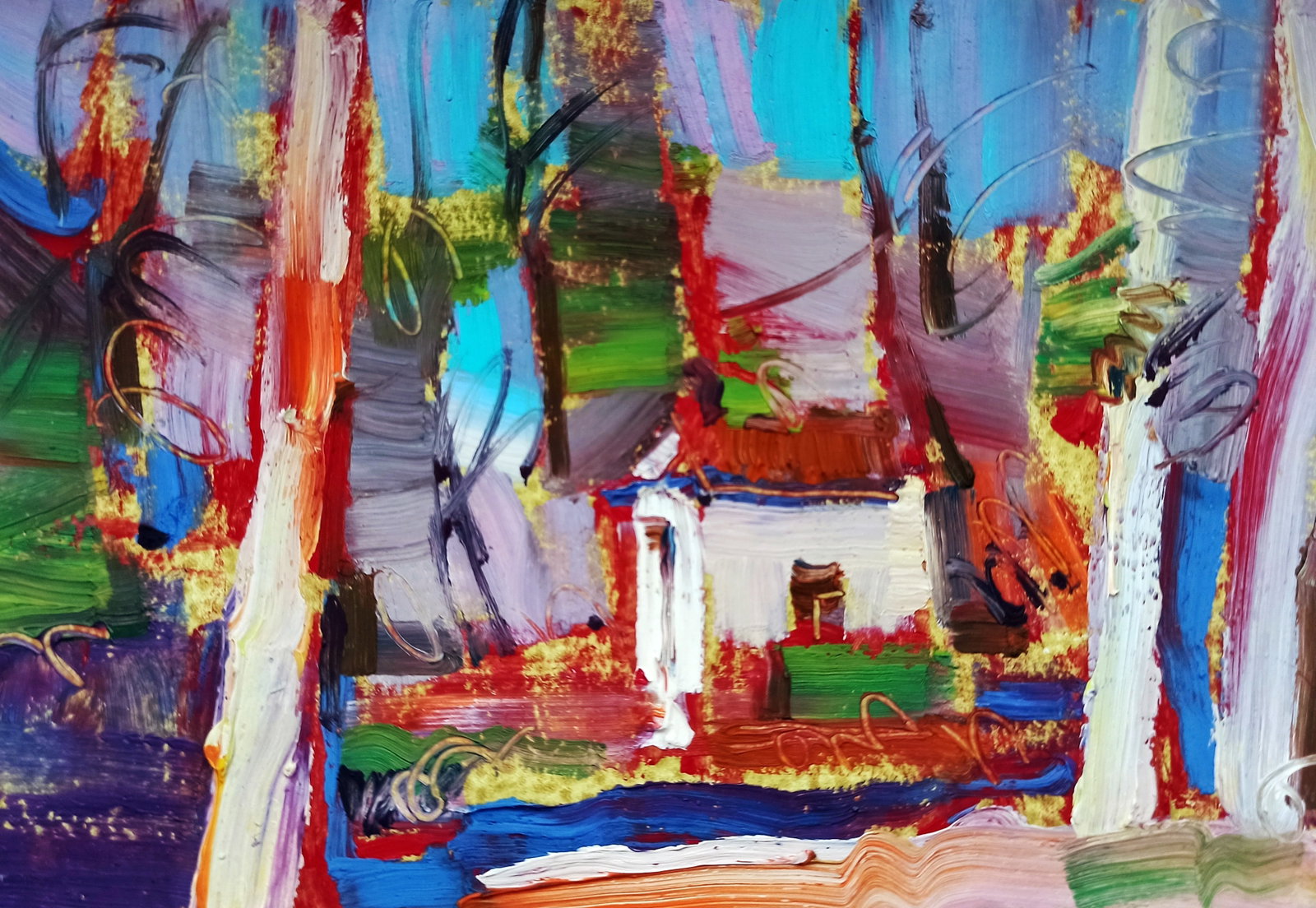 Oil painting The White house Viktor Khadzhinov (1 of 5)
