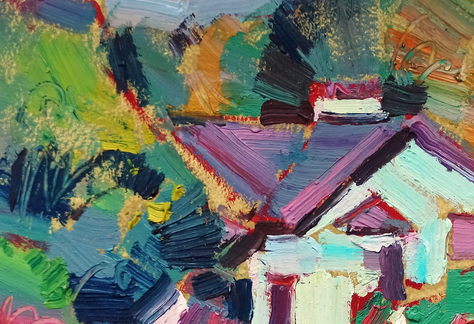Oil painting House with garden Viktor Khadzhinov - 2