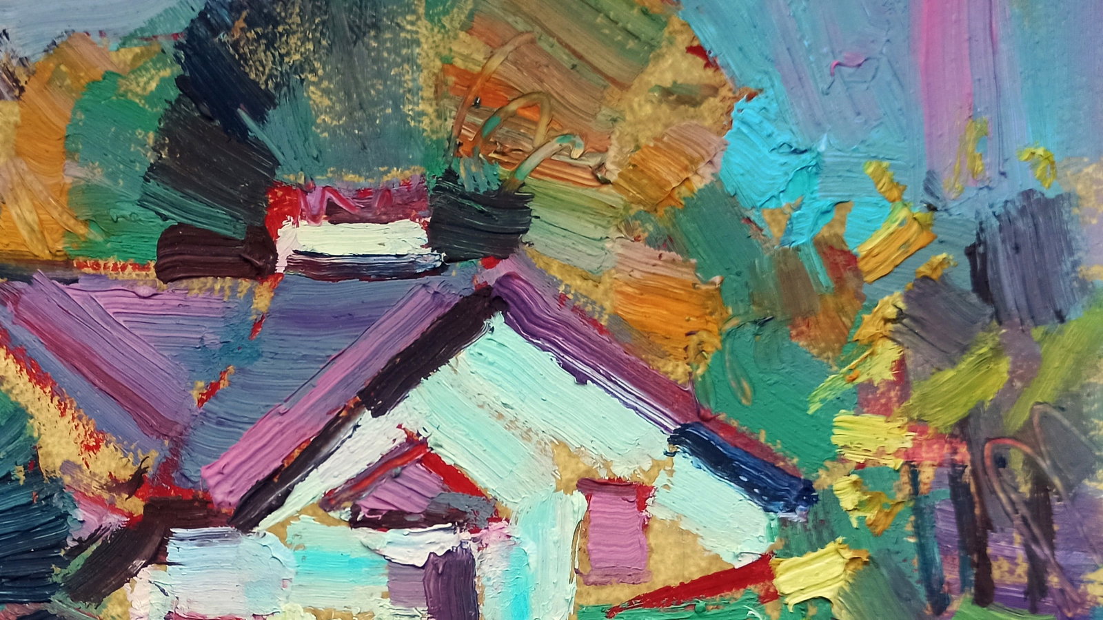 Oil painting House with garden Viktor Khadzhinov - 3