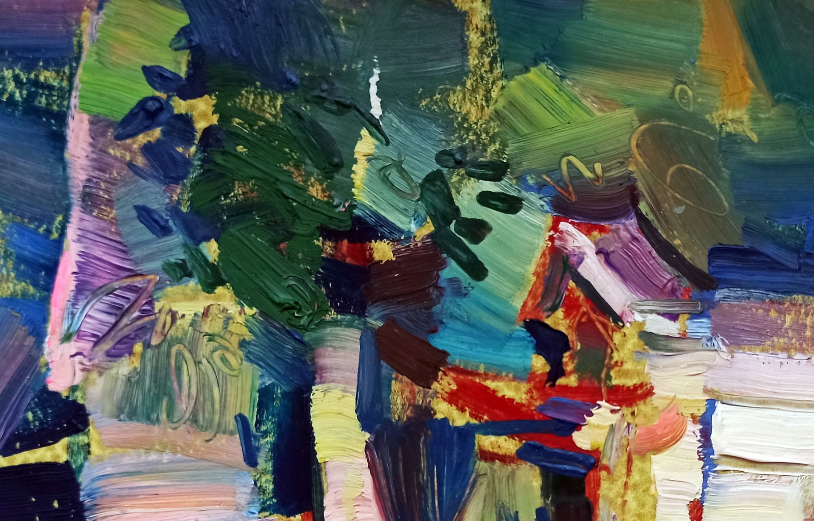 Oil painting Village well Viktor Khadzhinov - 2