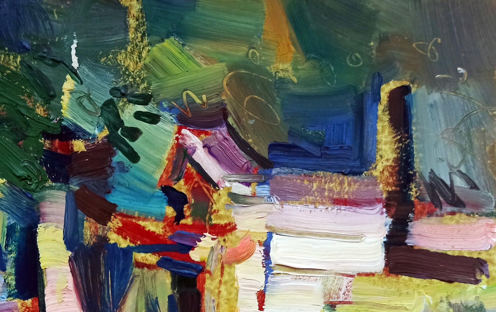 Oil painting Village well Viktor Khadzhinov - 3