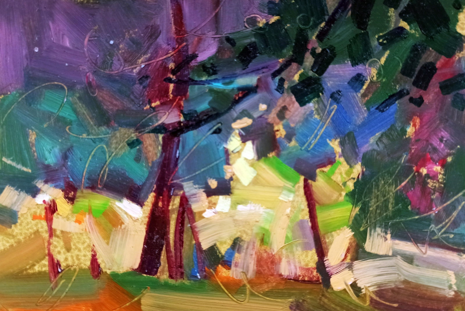 Oil painting In silence in nature Viktor Khadzhinov: Title: Oil painting In silence in nature Viktor Khadzhinov Description: 30KHADZ Painter: Viktor Khadzhinov Size: 16x12 cm/6.29x4.72 inches Components: oil, cardboard Original painting CONDITION: excel