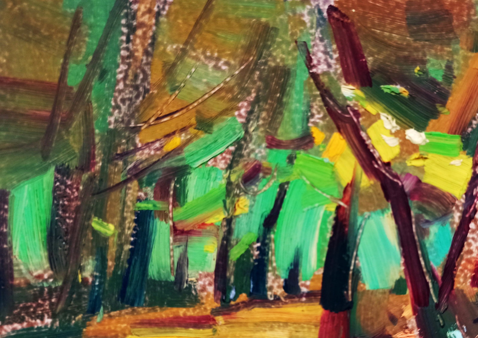 Oil painting Fallen golden leaves Viktor Khadzhinov - 2