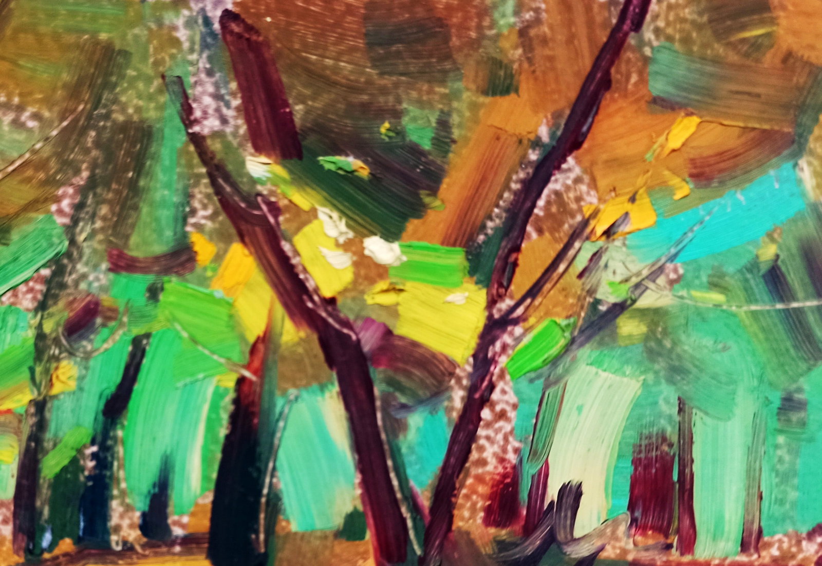 Oil painting Fallen golden leaves Viktor Khadzhinov - 3