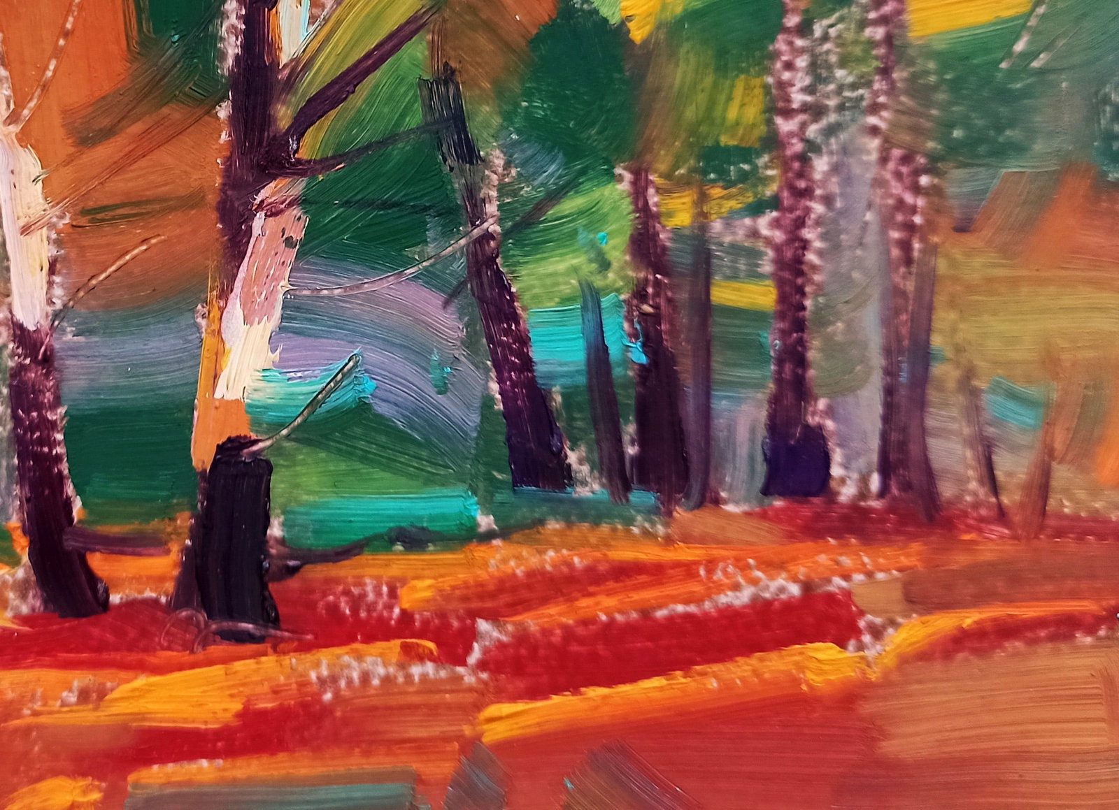 Oil painting Orange autumn path Viktor Khadzhinov - 5