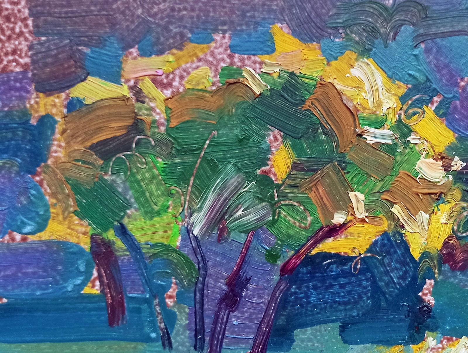 Oil painting Lonely tree by the river Viktor Khadzhinov - 2