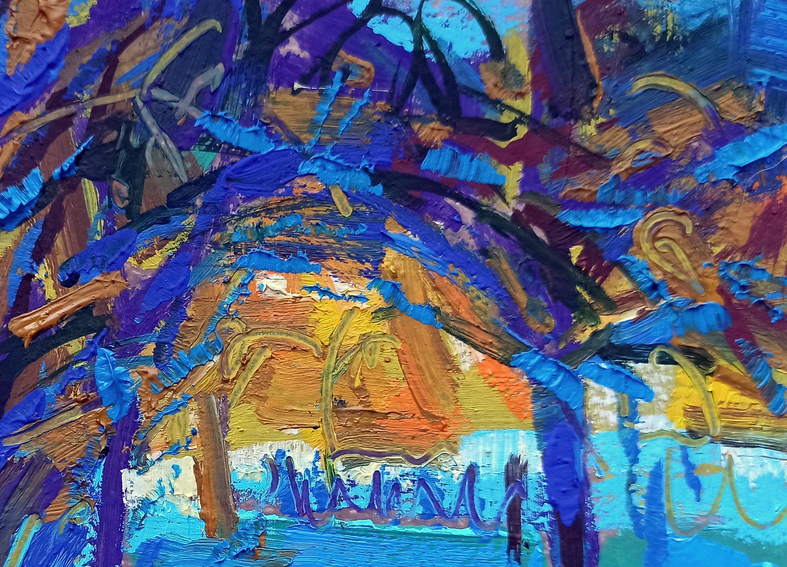 Oil painting Dawn in winter Viktor Khadzhinov - 3