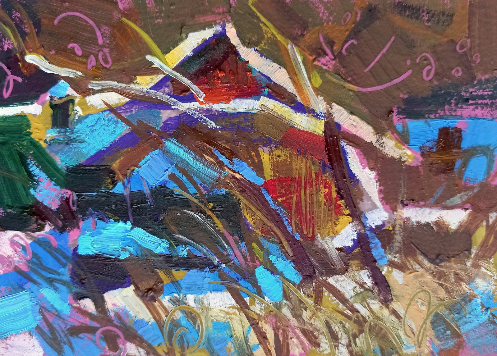 Oil painting Evening on a winter day Viktor Khadzhinov: Title: Oil painting Evening on a winter day Viktor Khadzhinov Description: 54KHADZ Painter: Viktor Khadzhinov Size: 16x12 cm/6.29x4.72 inches Components: oil, cardboard Original painting CONDITION: ex