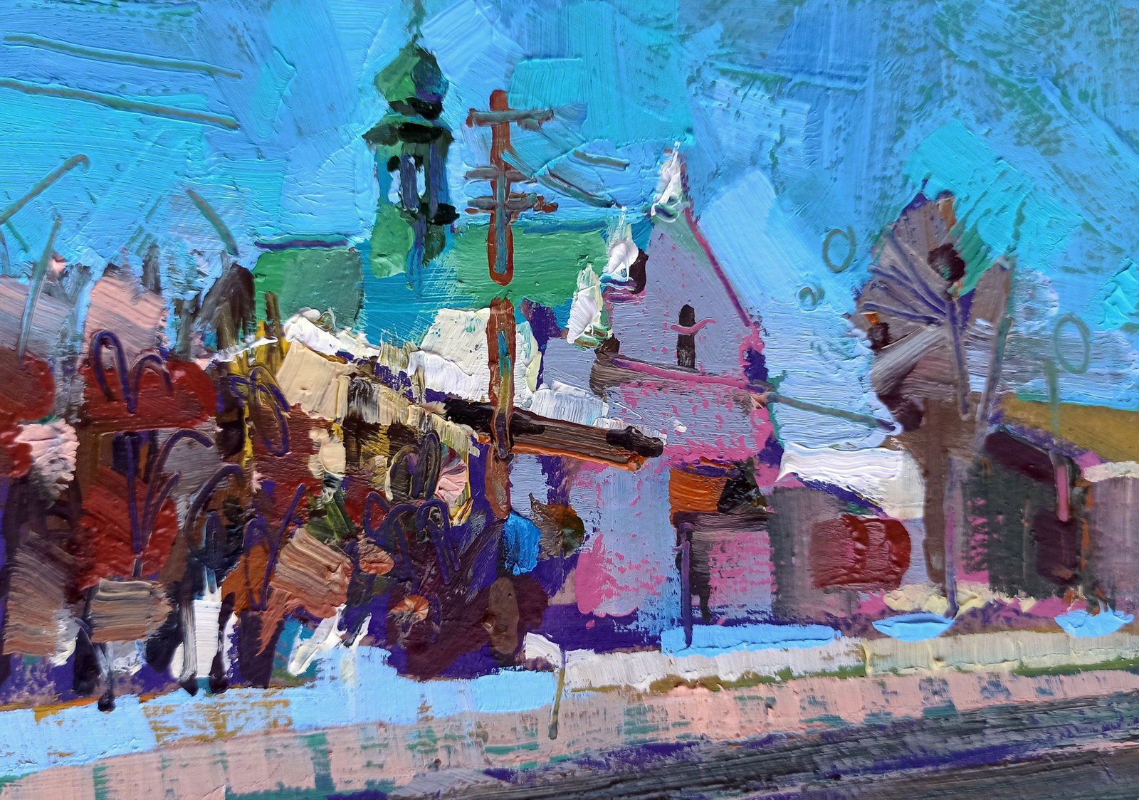 Oil painting City Church Viktor Khadzhinov (1 of 5)