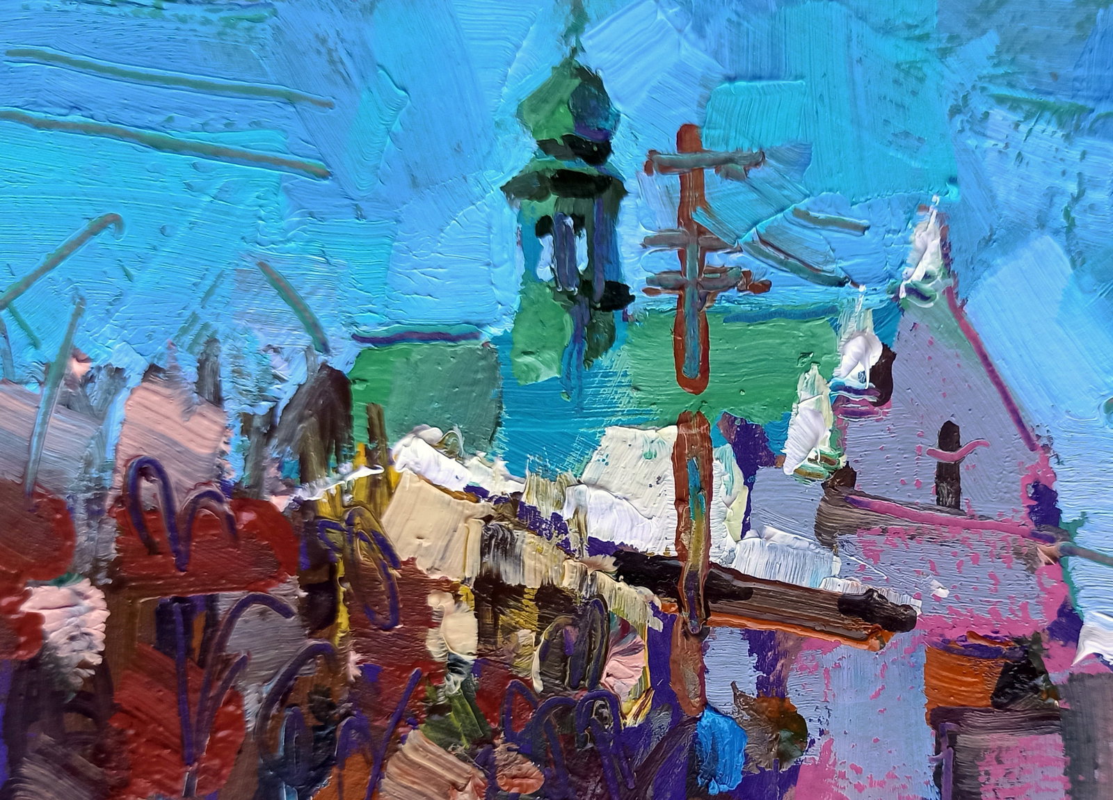 Oil painting City Church Viktor Khadzhinov - 2