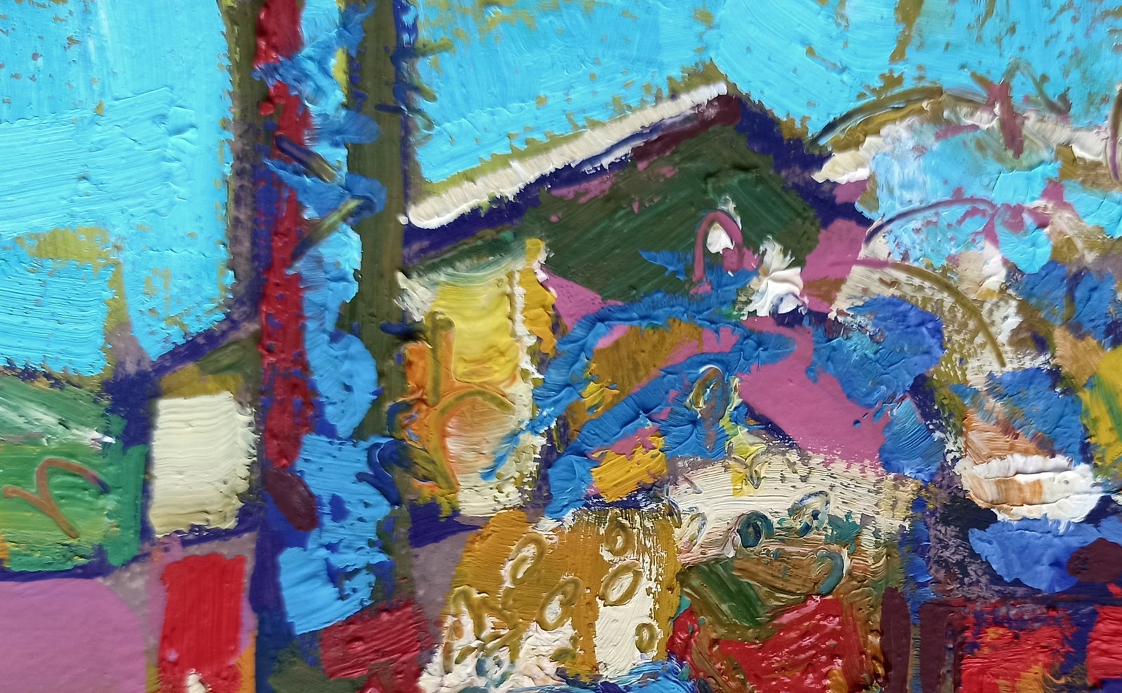 Oil painting Snowy yard Viktor Khadzhinov - 2