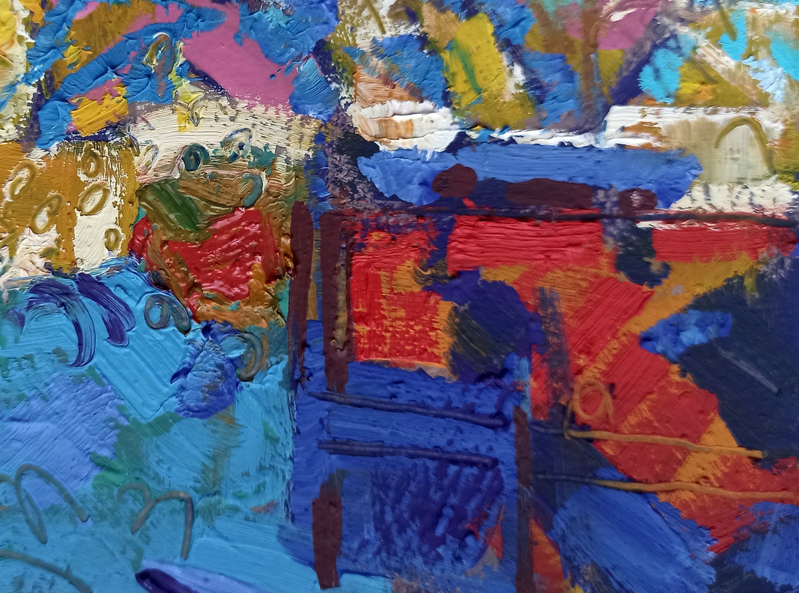 Oil painting Snowy yard Viktor Khadzhinov - 5