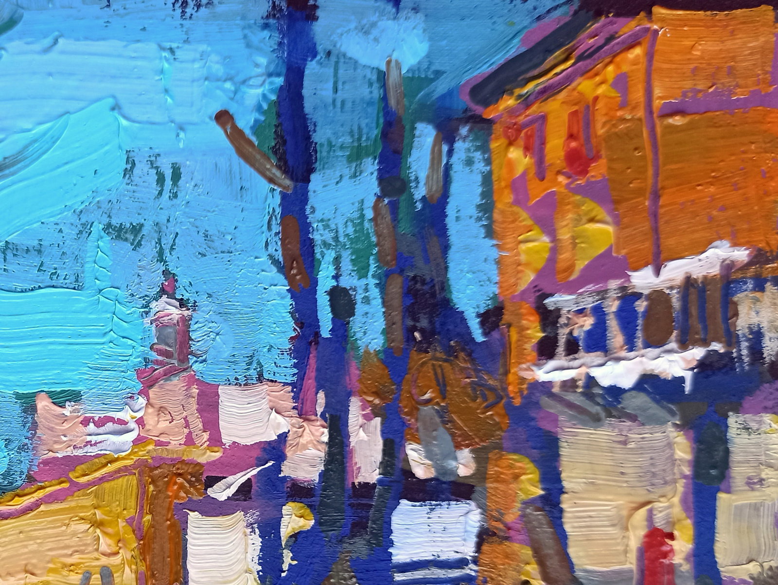 Oil painting Winter silence in the city Viktor Khadzhinov - 3