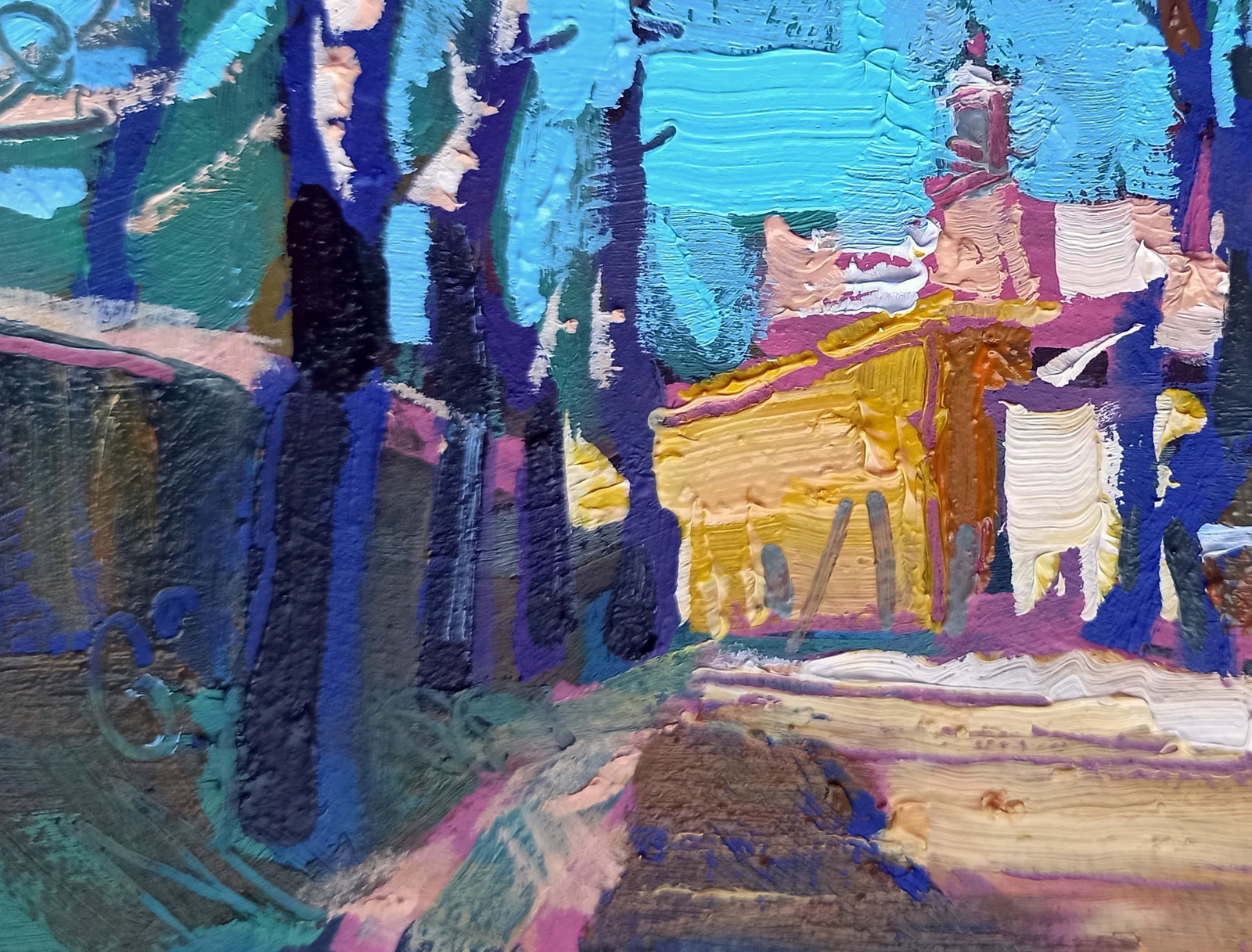 Oil painting Winter silence in the city Viktor Khadzhinov - 4