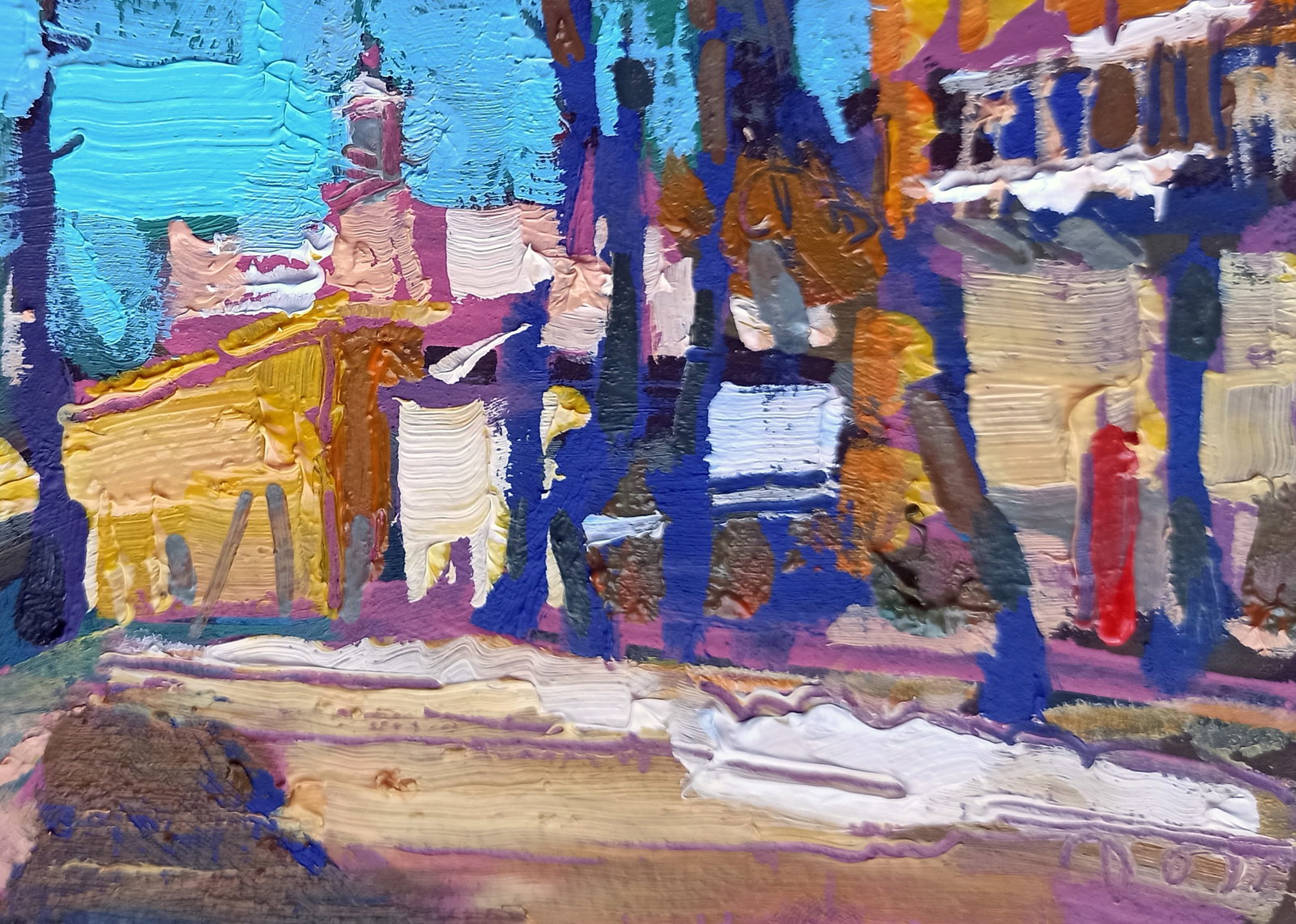 Oil painting Winter silence in the city Viktor Khadzhinov - 5