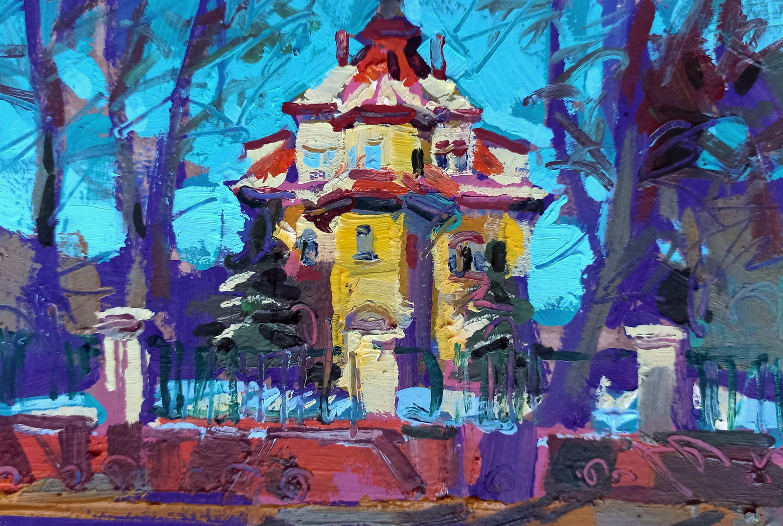 Oil painting Historical building Viktor Khadzhinov (1 of 5)