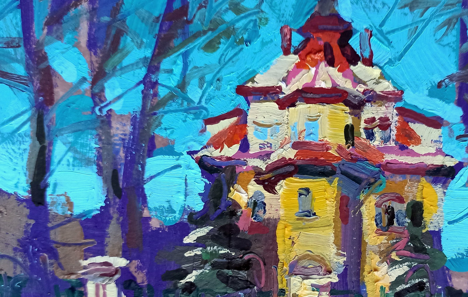 Oil painting Historical building Viktor Khadzhinov - 2