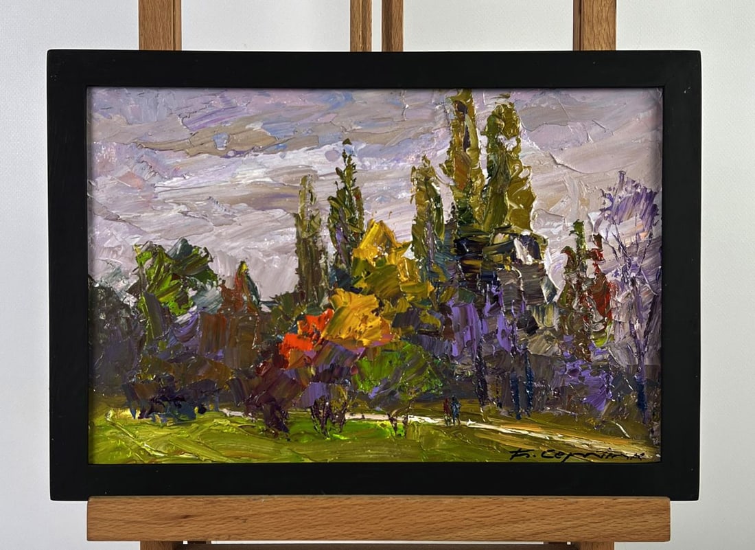 Oil painting Autumn forest park Boris Serdyuk: Title: Oil painting Autumn forest park Boris Serdyuk Description: No.AAA6395*** ABOUT THIS PAINTING **** TITLE: "Autumn forest park"* ARTISTS: Boris Serdyuk* SIZE: 20x30 cm/7.87x11.81 inches'*