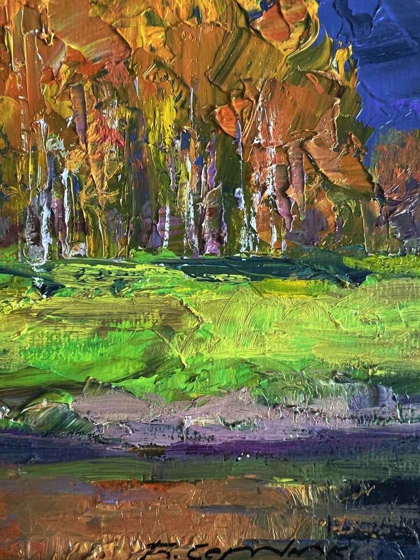 Oil painting Autumn on the shore river Boris Serdyuk - 10