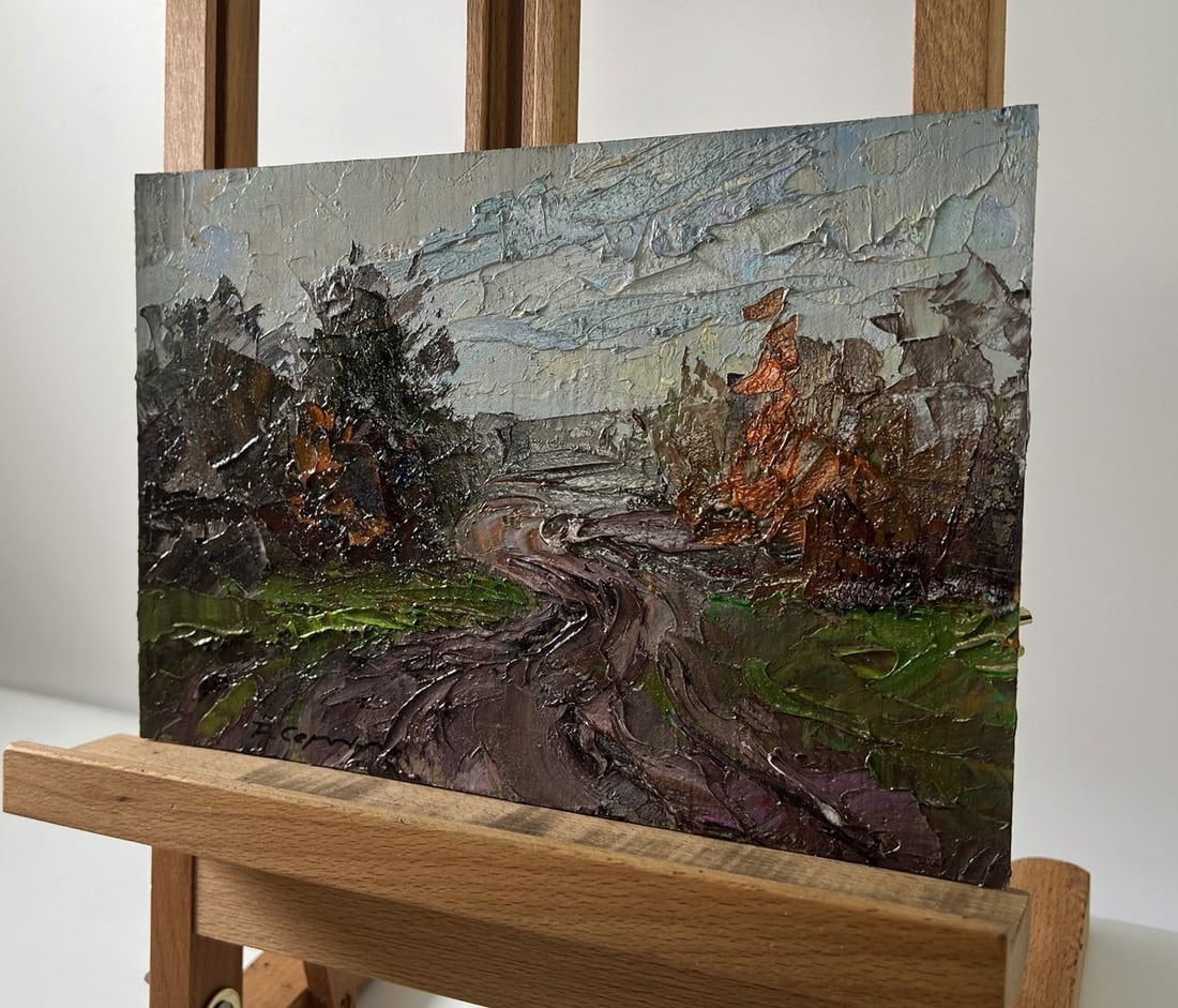 Oil painting Road to the autumn forest Boris Serdyuk - 2
