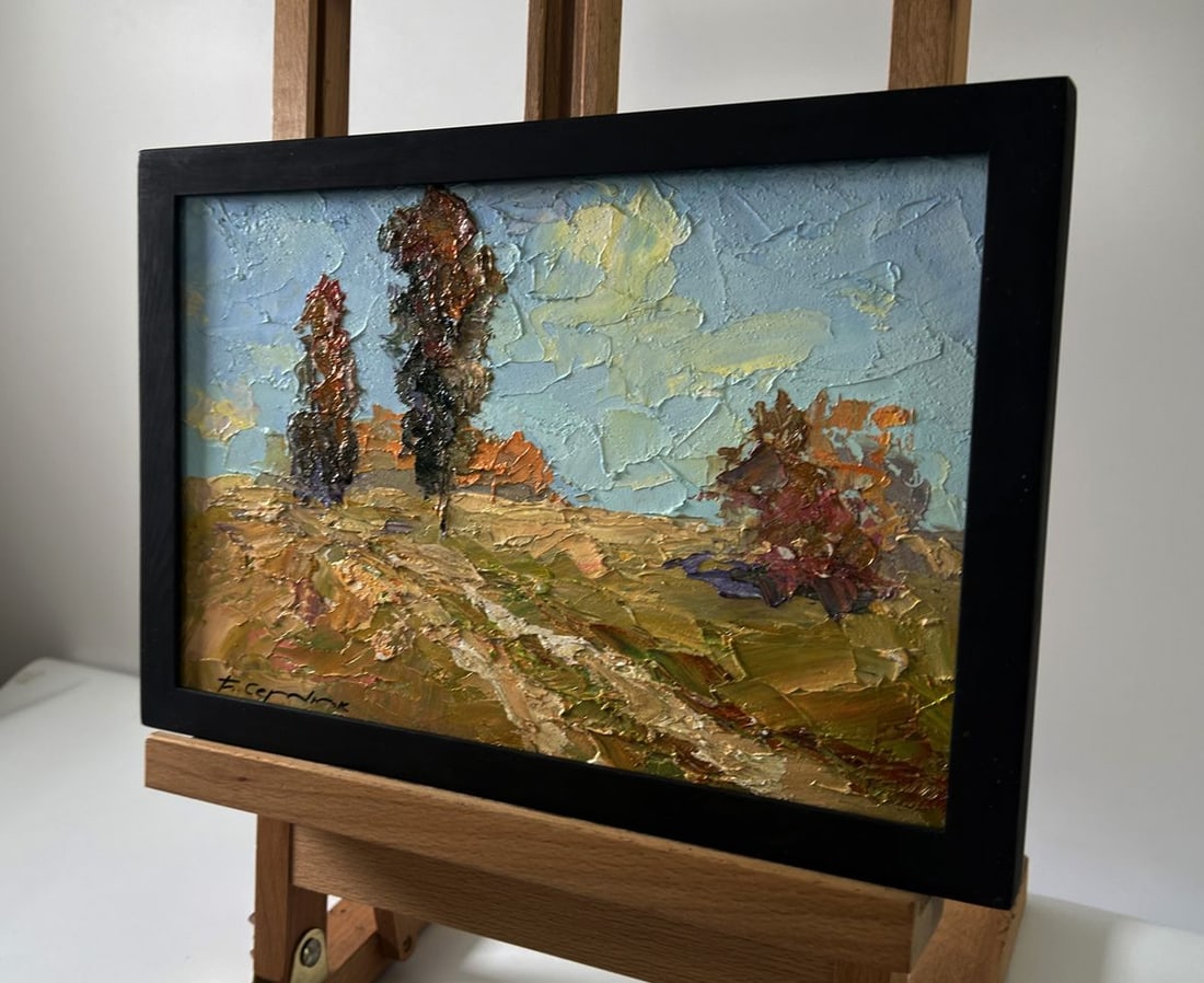 Oil painting Across the autumn field Boris Serdyuk - 2