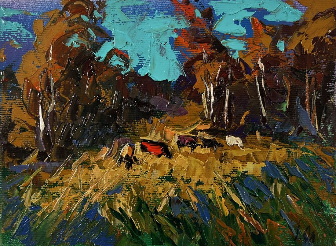 Oil painting Near the autumn forest Oleksiy Ivanyuk - 3