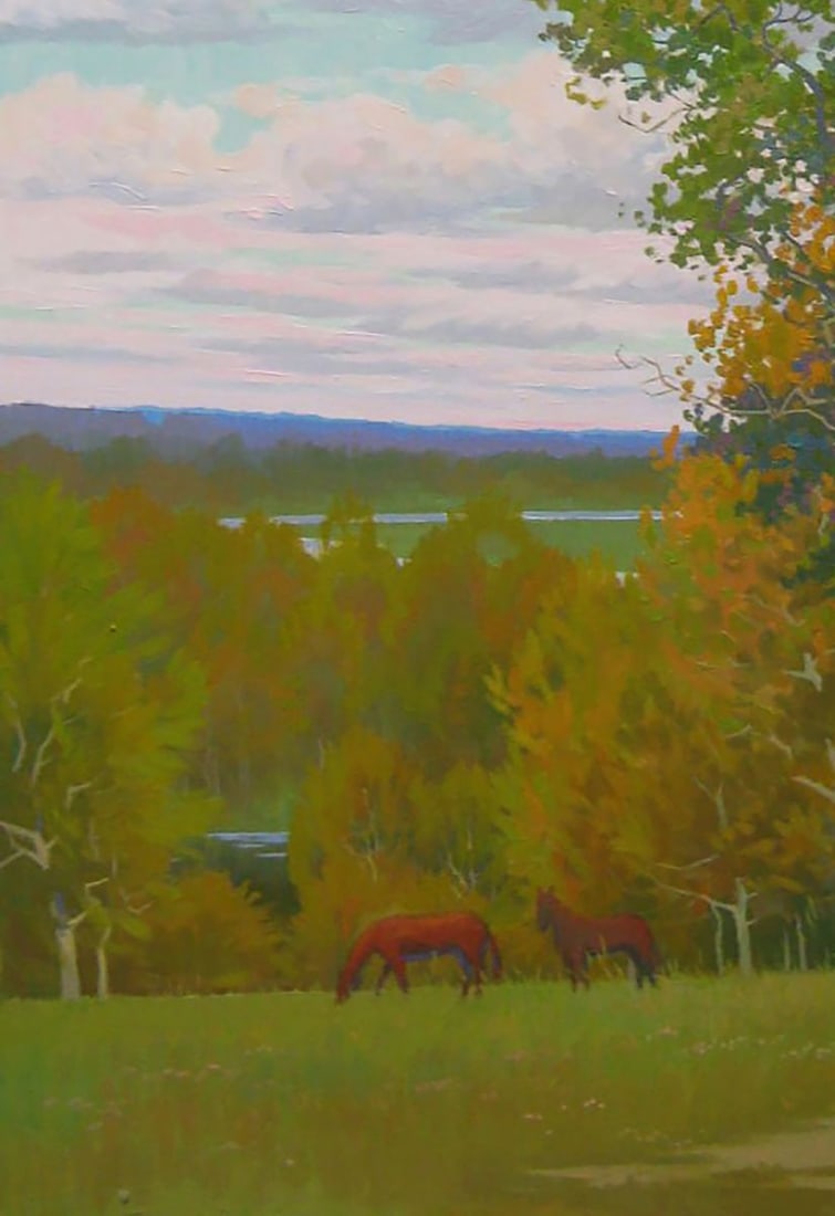 Oil painting Autumn meadows with horses Valery Savenets - 3