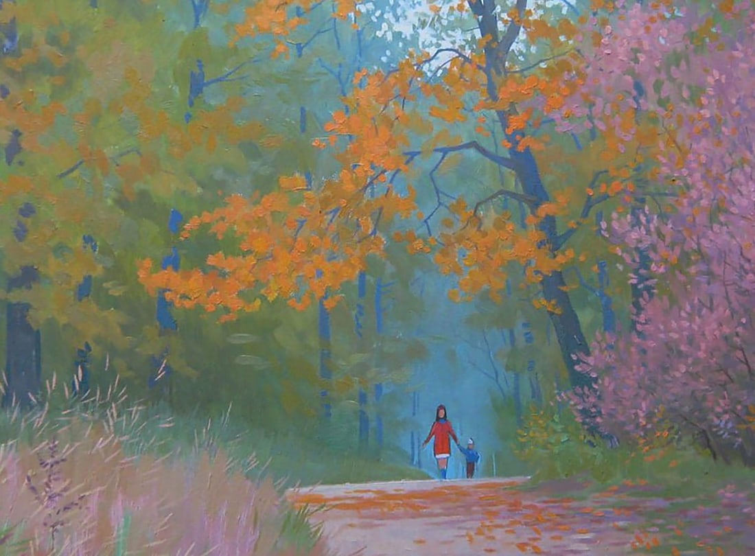 Oil painting Walk in the forest Valery Savenets - 6