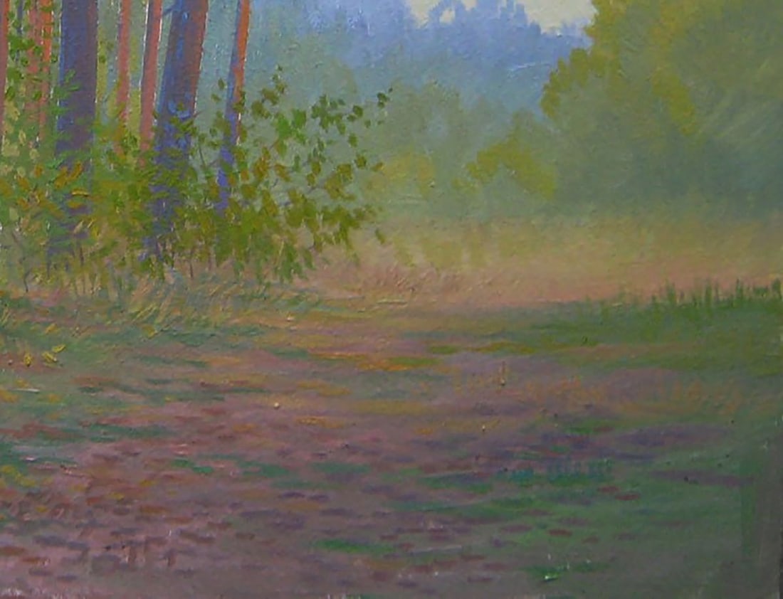 Oil painting Autumn morning in the forest Valery Savenets - 2