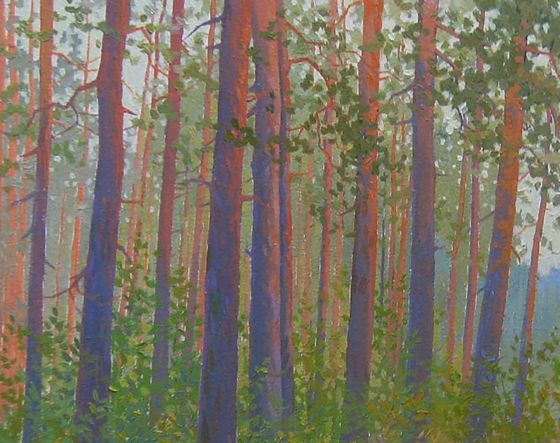 Oil painting Autumn morning in the forest Valery Savenets - 4