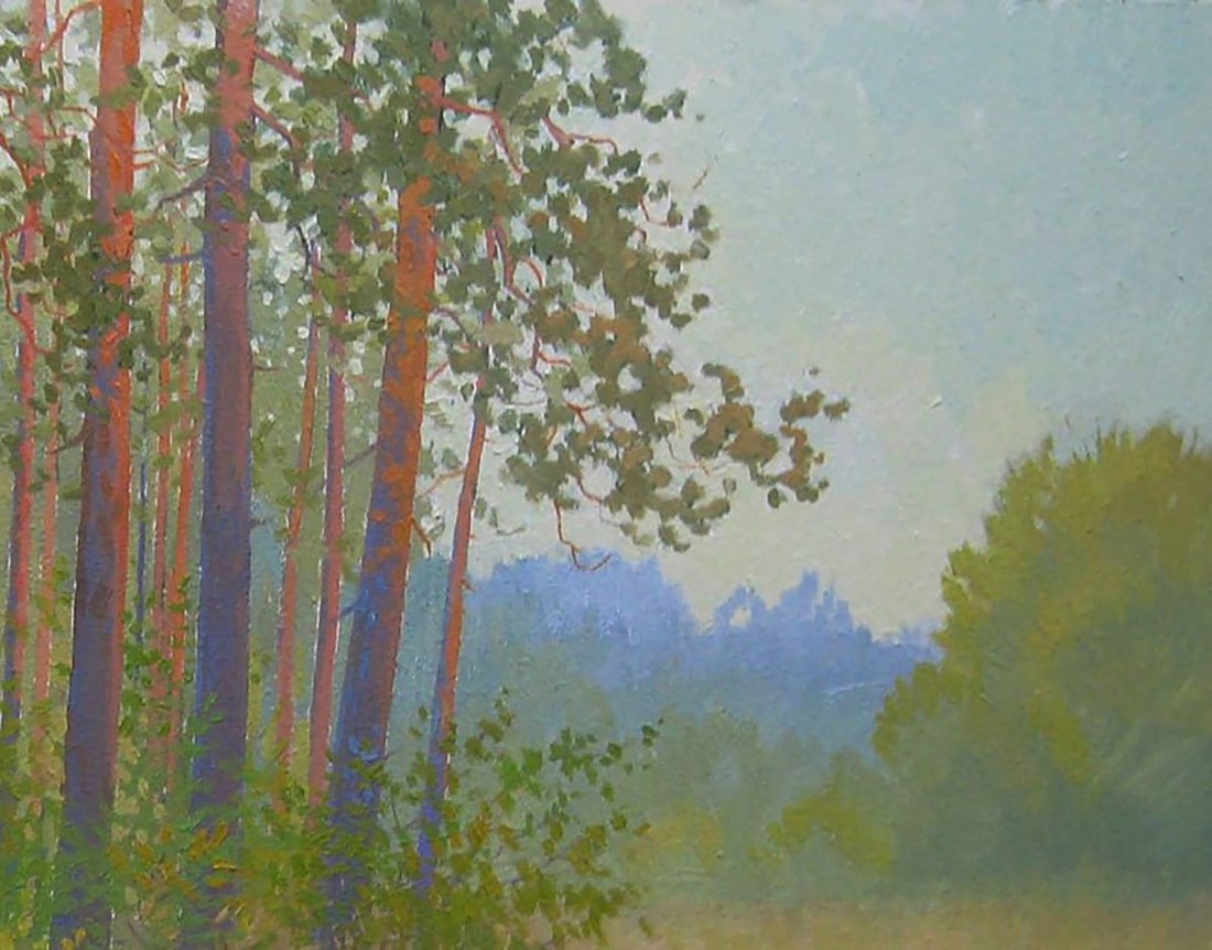 Oil painting Autumn morning in the forest Valery Savenets - 5