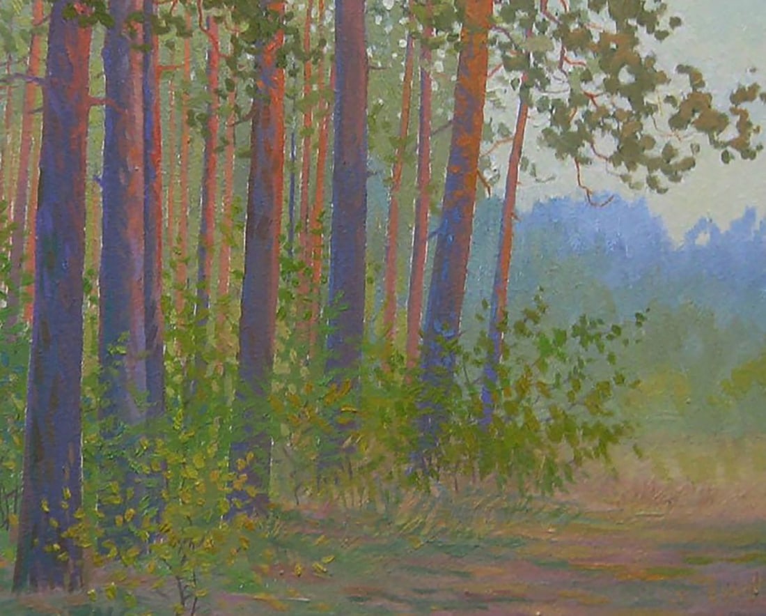 Oil painting Autumn morning in the forest Valery Savenets - 6