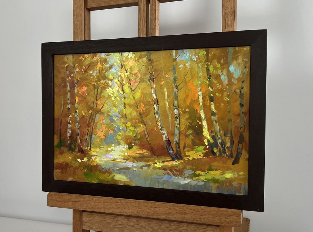Oil painting Autumn birch grove Yuriy Suprunchuk - 2