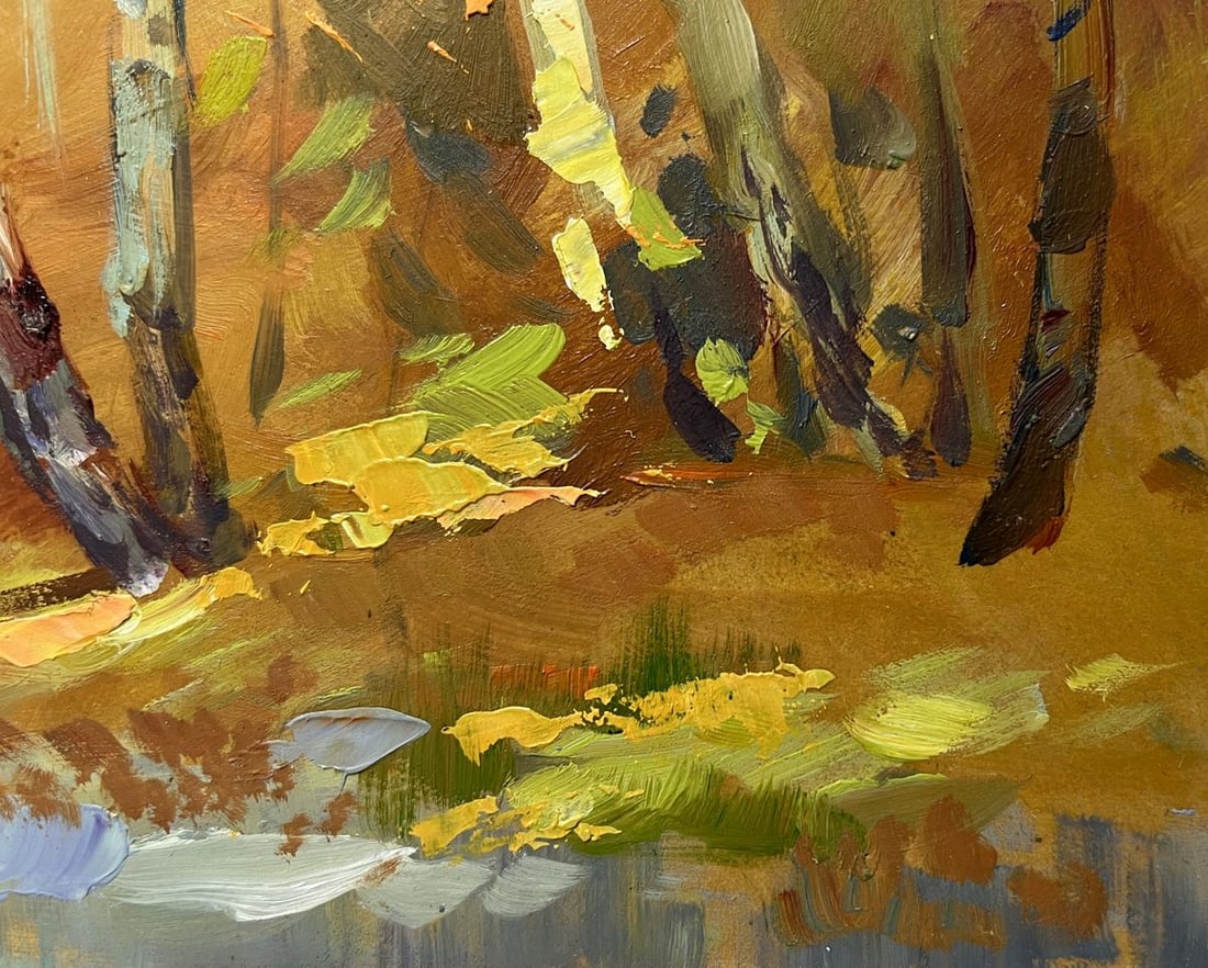 Oil painting Autumn birch grove Yuriy Suprunchuk - 7