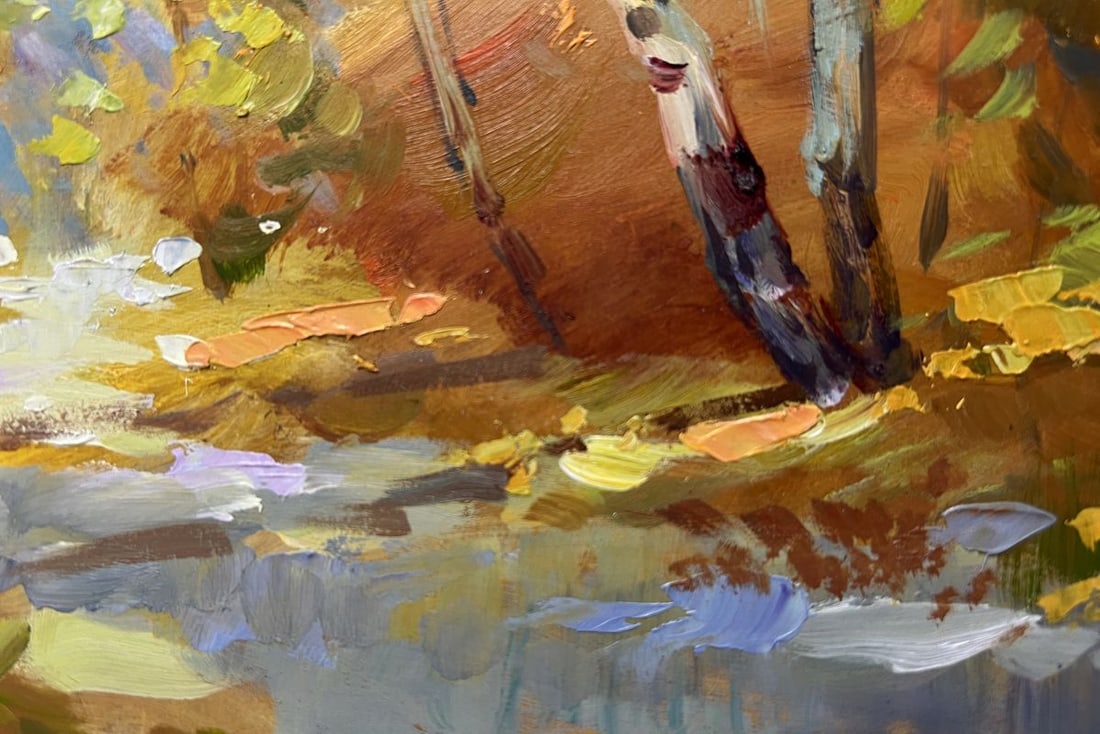 Oil painting Autumn birch grove Yuriy Suprunchuk - 8