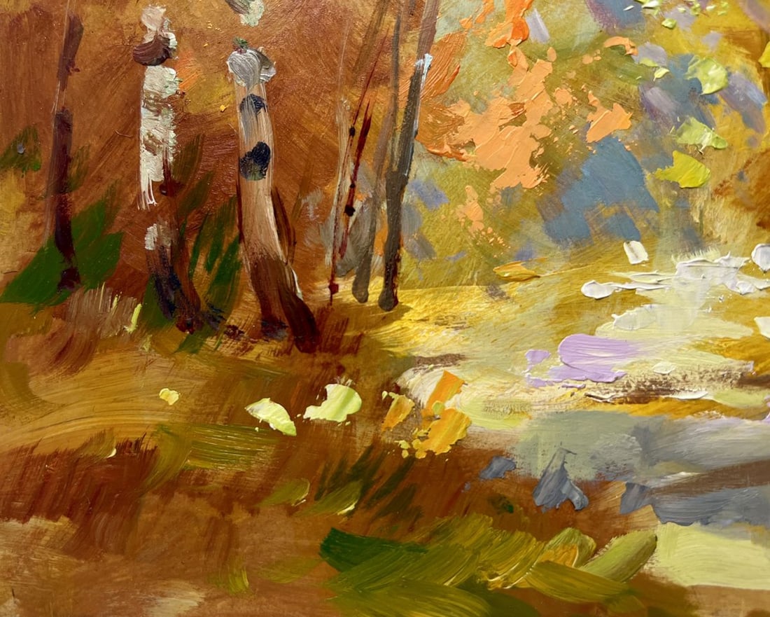 Oil painting Autumn birch grove Yuriy Suprunchuk - 9