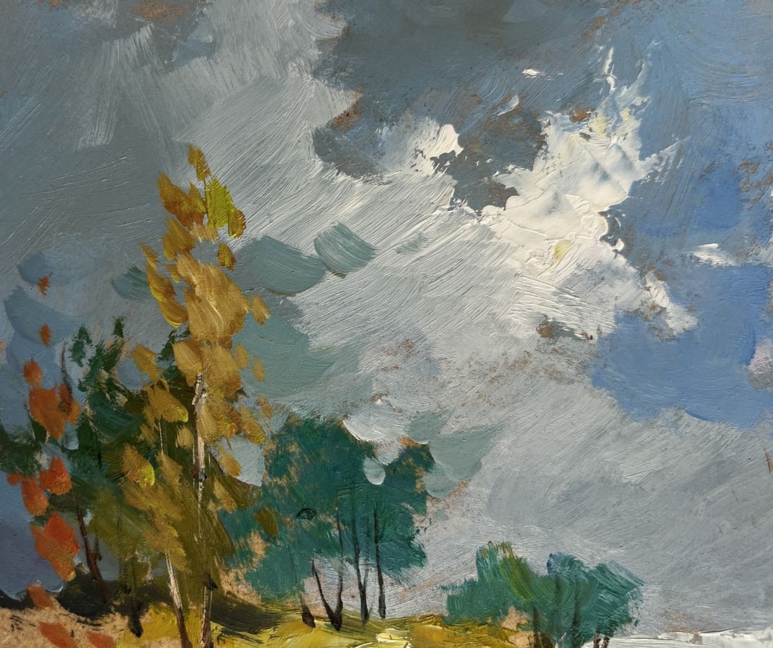 Oil painting Autumn trail with fallen leaves Yuriy Suprunchuk - 6